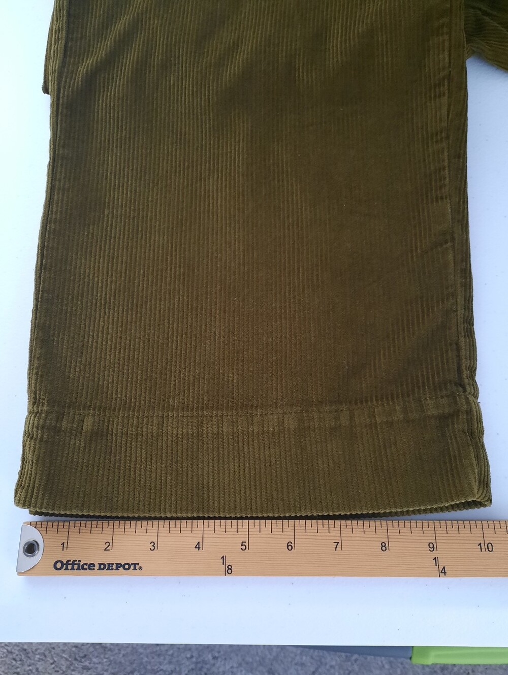 Old Navy High Rise Wide Leg Satin Moss Green Cotton Corduroy Pants size 8 - Picture 15 of 15
